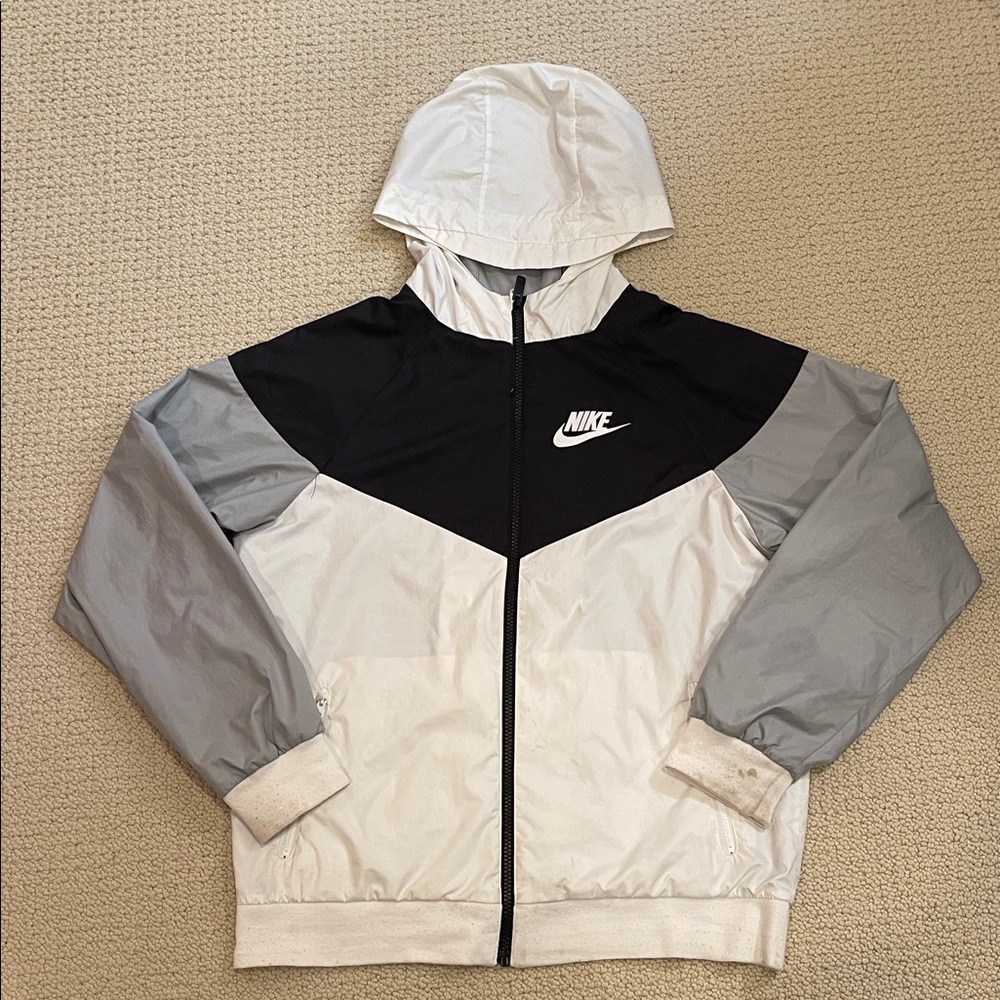 Nike Kids Colorblock Raincoat - Black, Gray, White